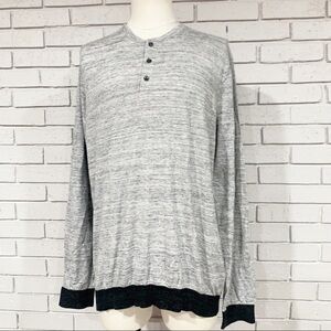 Vince Men’s Light Gray Henley With Bottom Trim